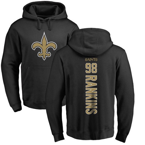 Men New Orleans Saints Black Sheldon Rankins Backer NFL Football #98 Pullover Hoodie Sweatshirts